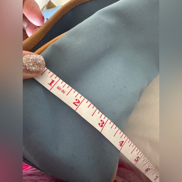 Vintage Coach Transatlantic Messenger Bag Blue with Tan Leather - Picture 11 of 12